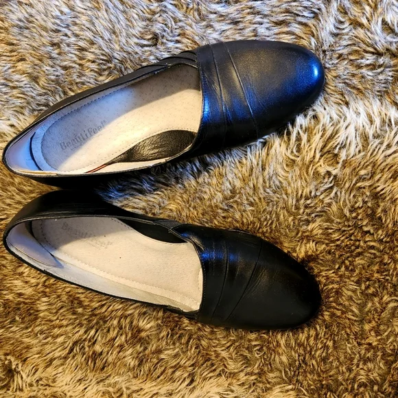 BeautiFeel Shoes Beautifeel Short Wedge Heel Black Leather